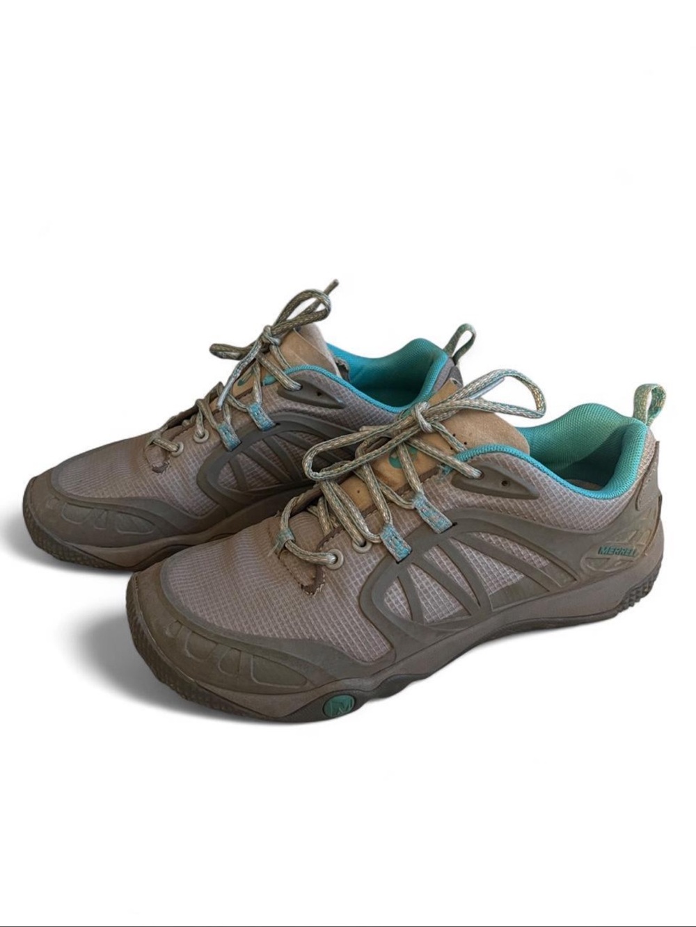 Merrell Women’s Taupe Trail Sneakers with Teal Interior